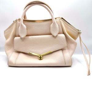 Botkier Vivi Angled Leather Satchel Handbag Purse in Baby Pink (Missing Strap)